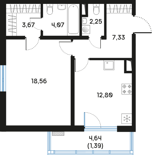 Планировка 1-комн.
